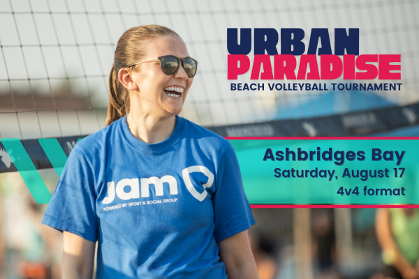 Saturday, August 17 4v4 format
$279.99 / team  $49.99 / individual  Don't miss out on the sand, spikes and summertime smiles down by the water. Our 4v4 draw is best for advanced players Guaranteed 4 x 30 min games. Prizes for winning teams.